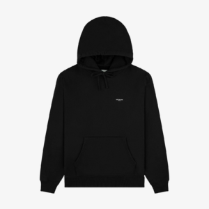 Black Micro Logo Hoodie