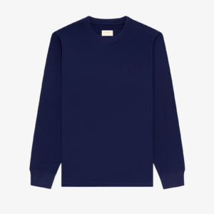 Blue Long-Sleeve Tonal Logo Tee