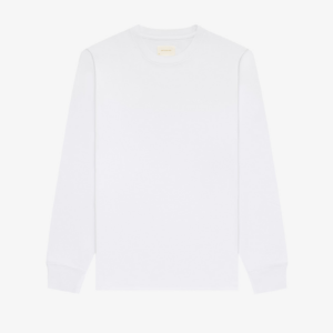 White Long-Sleeve Tonal Logo Tee