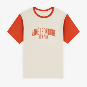 Grey x Orange Washed Ringer Tee